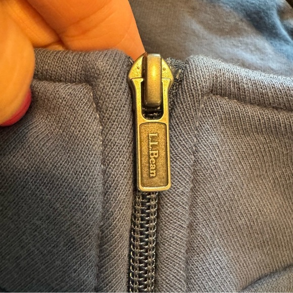 LL Bean Mens Blue Snap 1/4 Zip Casual Sweatshirt - Picture 4 of 8